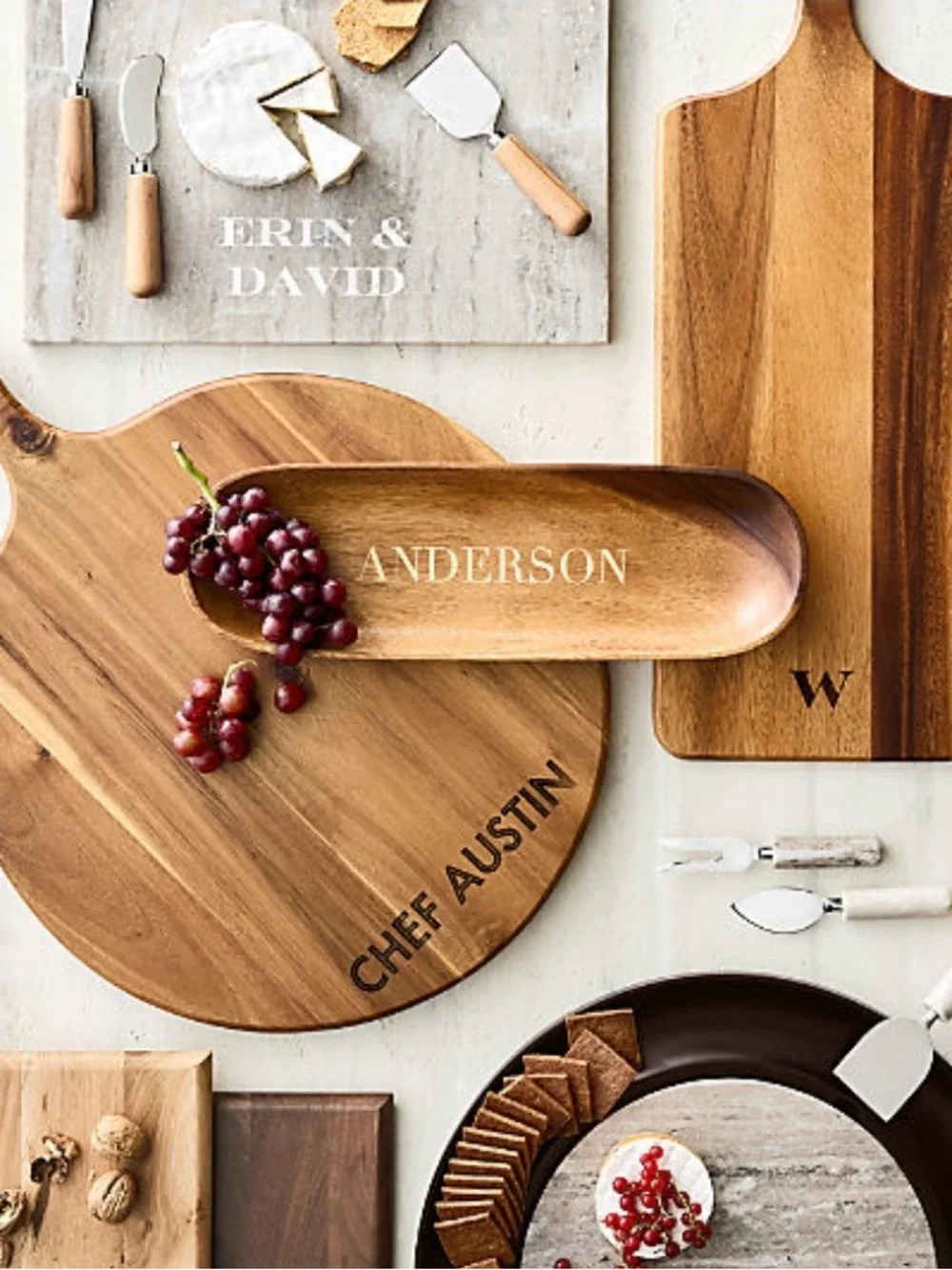 New! Crate&Barrel Oak Wood Cheese Knives- set of 3